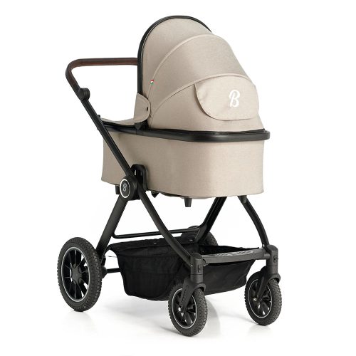 Barnevogn di lusso svart og beige test