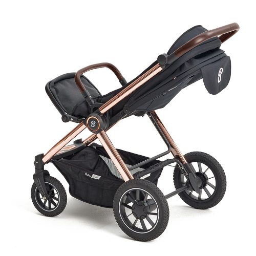 Di Lusso best i test barnevogn svart rosegull