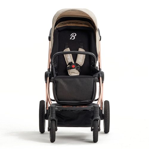 barnevogn test beige rosegull bellino